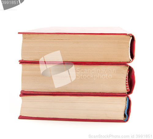 Image of Heap of books isolated on white