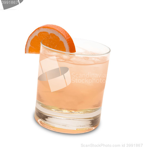 Image of cocktail in glass isolated on white background