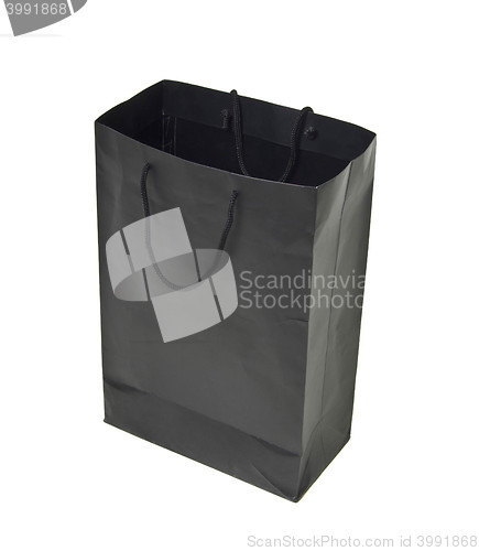 Image of black empty shopping bag on white