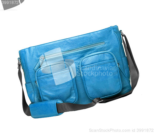 Image of Sport blue bag. Isolated on white.