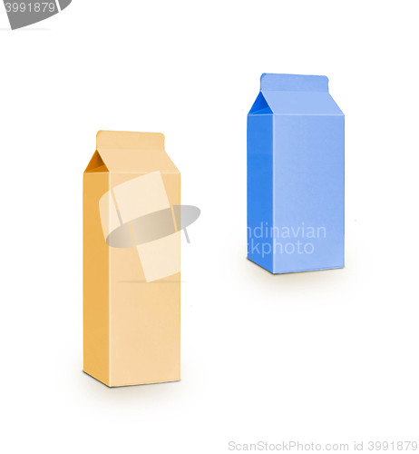 Image of Milk boxes isolated on white