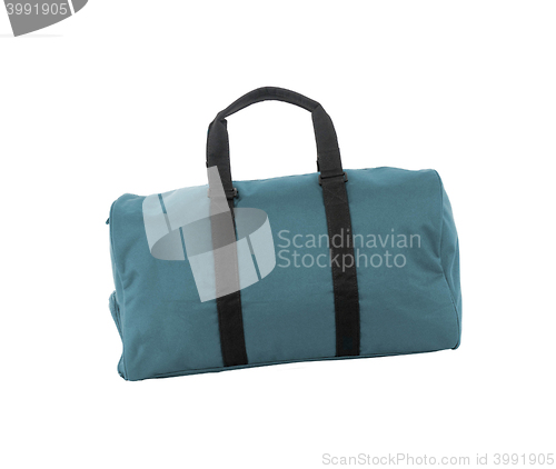 Image of Blue travel bag on a white background