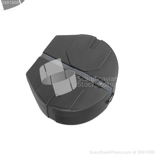 Image of Round grey case isolated on white