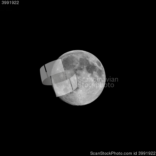 Image of Full moon seen with telescope