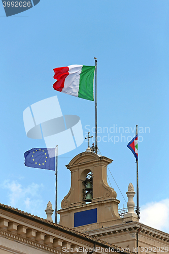 Image of Italian and EU Flags