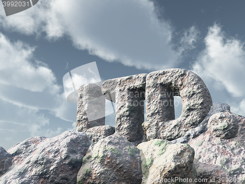 Image of ltd. rock under cloudy sky - 3d rendering