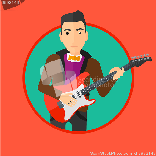 Image of Musician playing electric guitar.