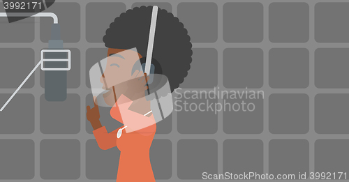 Image of Singer making record. 