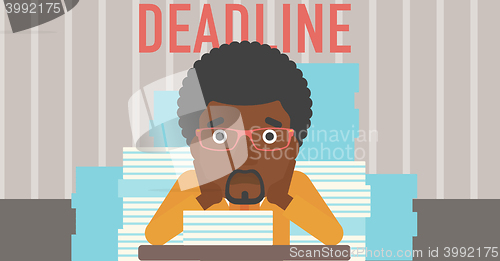 Image of Man having problem with deadline.