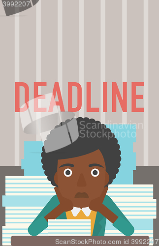 Image of Woman having problem with deadline.