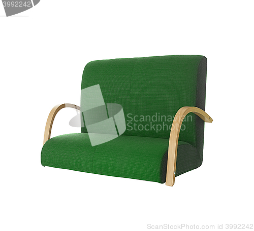 Image of Green sofa on white background