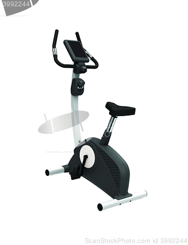 Image of exercise bike, isolated on a white background