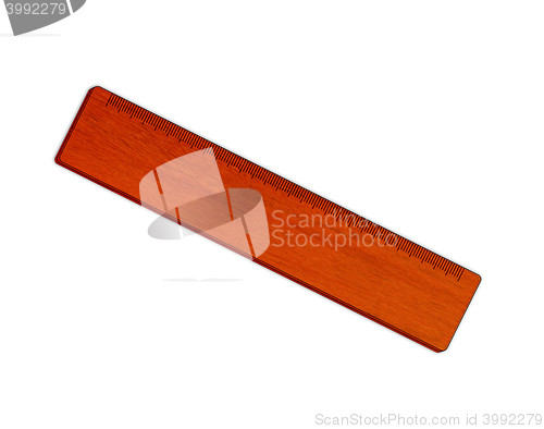 Image of wood ruler isolated