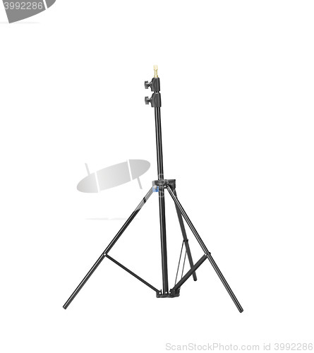 Image of Black tripod isolated on white