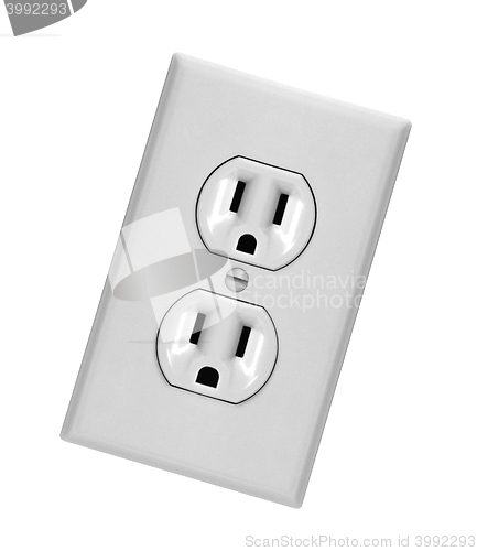 Image of white electric wall outlet receptacle