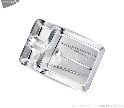Image of Medical instruments in a steel tray
