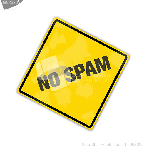 Image of yellow spam sign