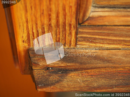 Image of Brown wood window frame