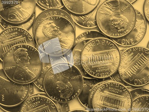 Image of Dollar coins background - vintage