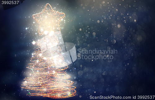 Image of Bokeh Christmas Tree Background