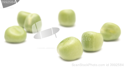 Image of green peas on white