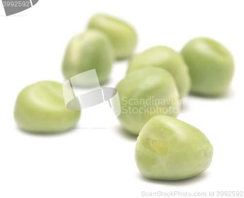 Image of green peas on white