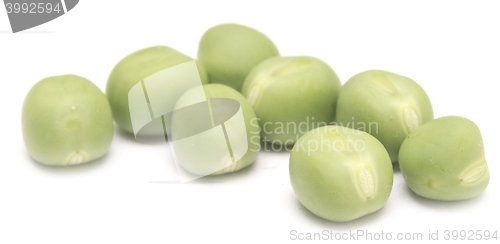 Image of green peas on white