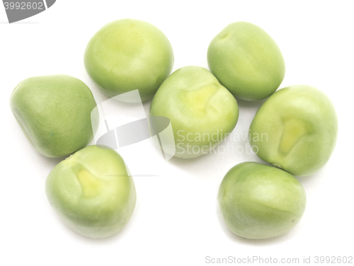 Image of green peas on white