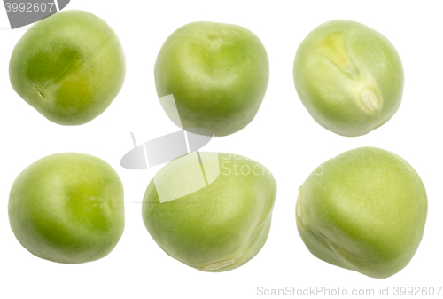 Image of green peas on white