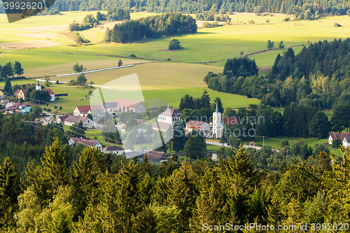 Image of czech landscape known as Czech Canada with village