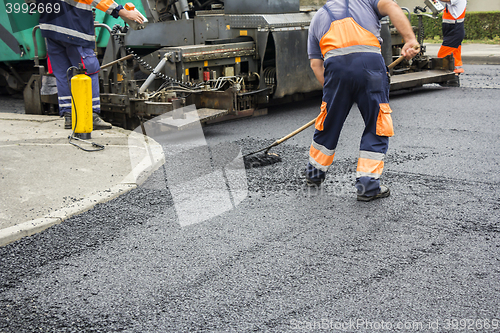 Image of Workers on Asphalting road 