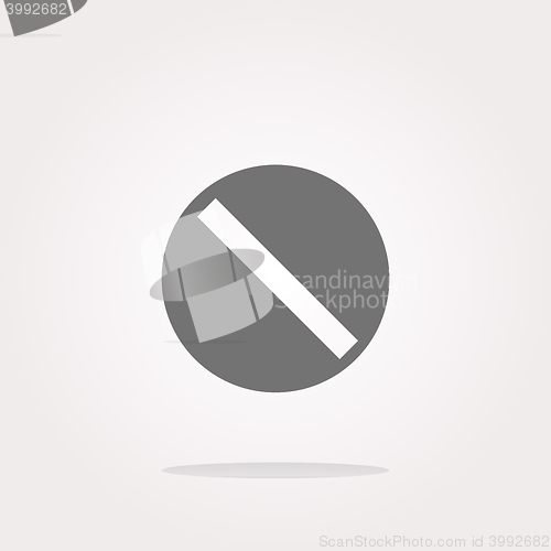 Image of vector not allowed sign web icon, button isolated on white