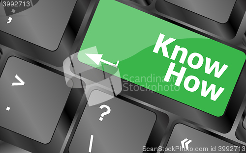 Image of know knowledge or education concept button on computer keyboard . Keyboard keys icon button vector