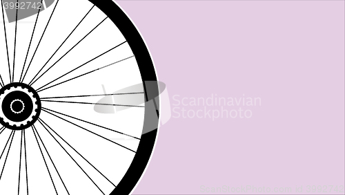 Image of vector silhouette of a bicycle wheel with tyre and spokes