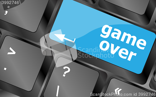 Image of Computer keyboard with game over key - technology background. Keyboard keys icon button vector