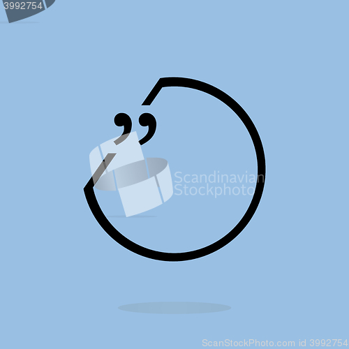 Image of vector quotation marks with thin line speech bubble. concept of citation, info, testimonials, notice, textbox. isolated on white background. flat style trend modern logo design vector illustration
