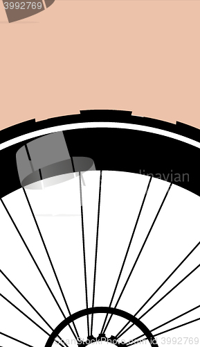 Image of vector silhouette of a bicycle wheel with tyre and spokes