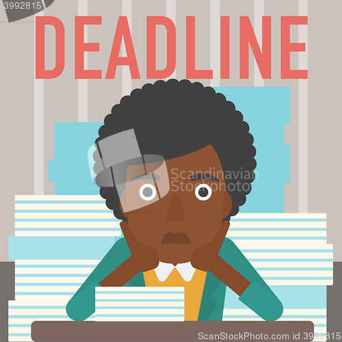 Image of Woman having problem with deadline.