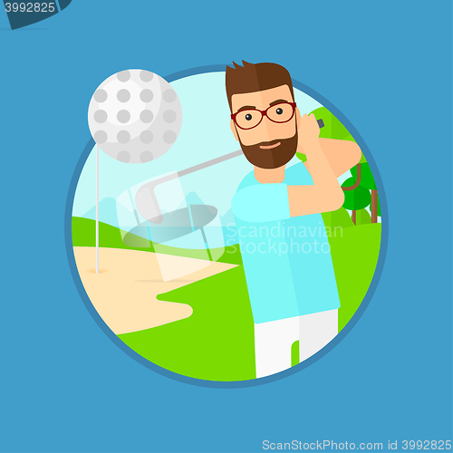 Image of Golfer hitting the ball.
