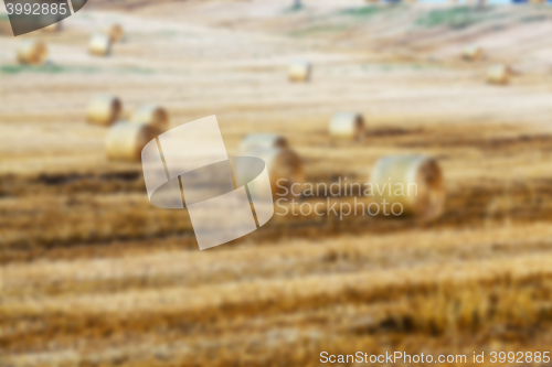 Image of stack of straw in the field