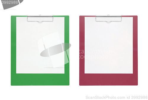 Image of white blank papper with  pin