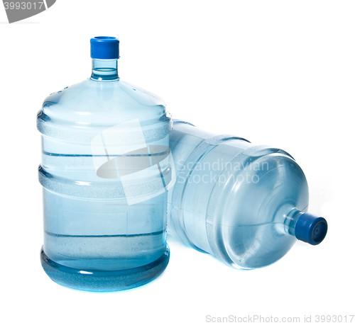 Image of two big plastic bottle\'s for potable water