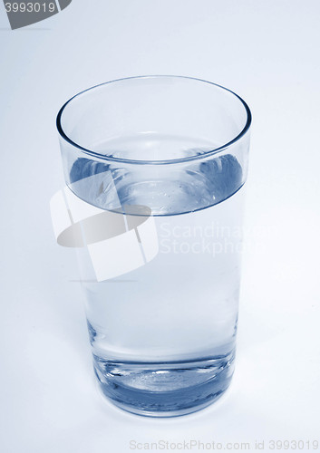 Image of Glass with water on white background