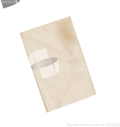 Image of Yellow envelope backside isolated on white