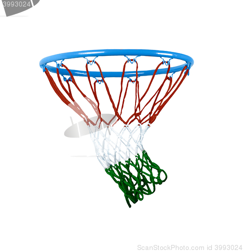 Image of basketball hoop isolated on white.