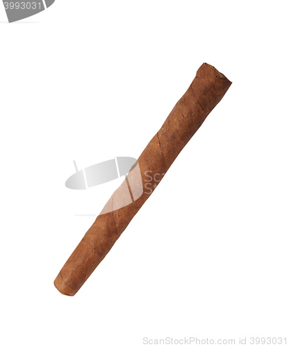 Image of isolated long elegant brown cigar