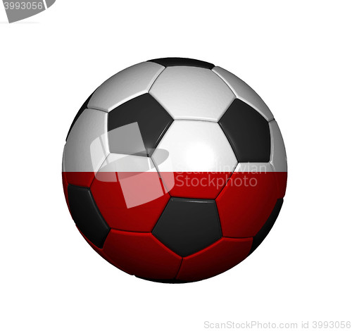 Image of Football (soccer ball) covered with the Polish flag