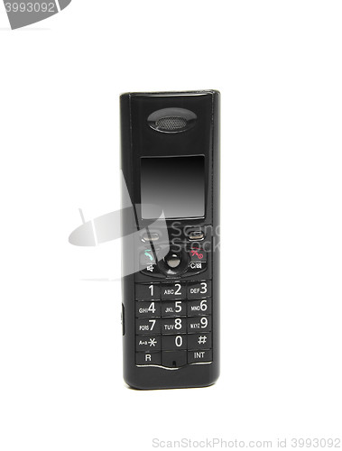 Image of black telephone receiver isolated on white