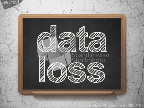 Image of Data concept: Data Loss on chalkboard background