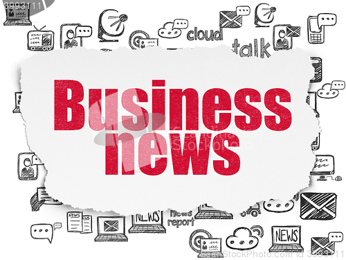 Image of News concept: Business News on Torn Paper background